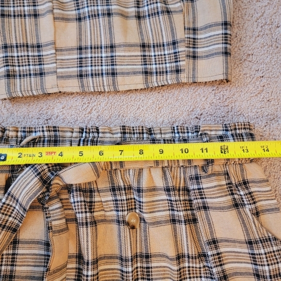 NWT Zaful Tan Plaid 2 Piece Skirt Set L - Picture 8 of 13
